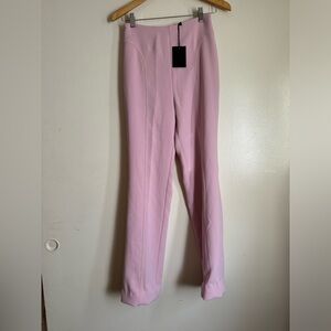 NBD Light Pink Crepe Straight Leg Women's Pants US S